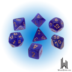 Borealis Mini-Polyhedral 7-Die Set Purple/Gold Luminary